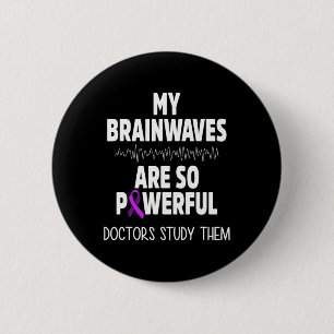 Badge Rond 5 Cm Epilepsie Sensibilisation Cerveau Vagues Epileptiq