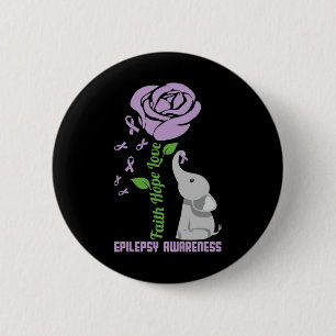 Badge Rond 5 Cm Epilepsie Sensibilisation Foi Espoir Amour Fleur E