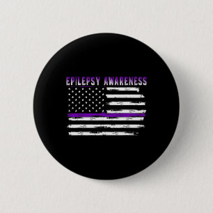 Badge Rond 5 Cm Epilepsy Awareness USA Drapeau American Epilepsy S