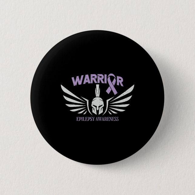 Badge Rond 5 Cm Epilepsy Awareness Warrior Ribbon  (Devant)