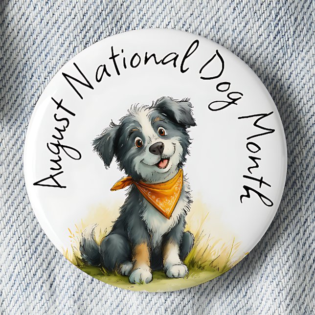 Badge Rond 5 Cm Épinette Amoureux des chiens - Mois national du ch (Créateur téléchargé)