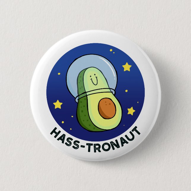Badge Rond 5 Cm Épingle à bouton de l'Avocado de l'espace Hass-tro (Devant)