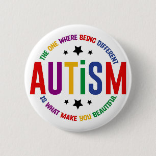 Badge Rond 5 Cm Épingle Autisme : Être Différent Vous Rend Beau