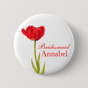 Badge Rond 5 Cm Épingle/bouton du mariage de la femme de chambre à