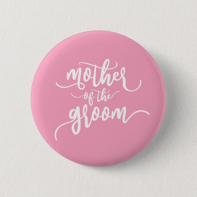 Badge Rond 5 Cm Épingle calligraphiée pour la mère du marié pour m (Devant)
