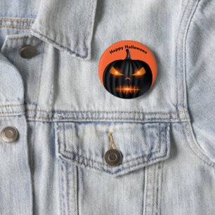 Badge Rond 5 Cm Épingle Citrouille d'Halloween