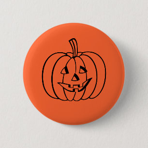 Badge Rond 5 Cm Épingle Citrouille d'Halloween