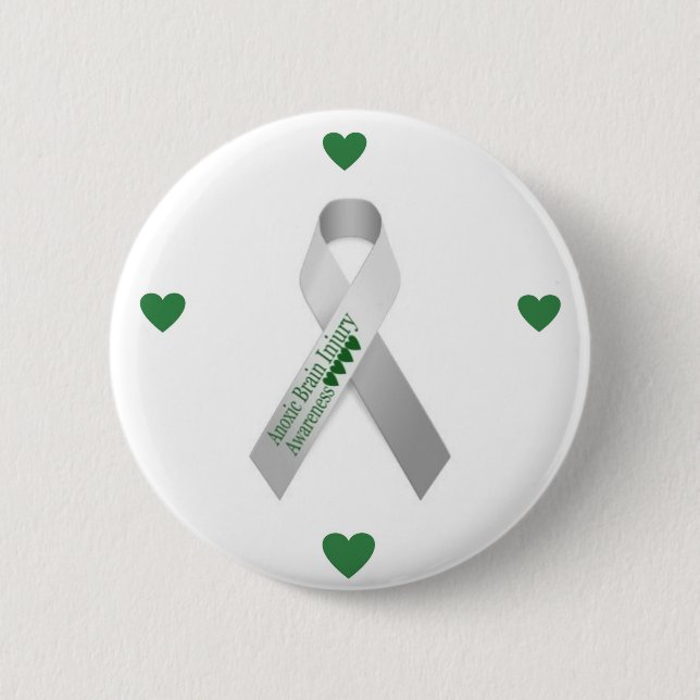 Badge Rond 5 Cm Épingle de blessure du cerveau Anoxique (Devant)