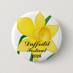 Badge Rond 5 Cm Épingle de bouton du Festival des jonquilles