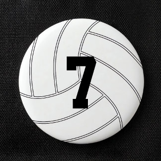Badge Rond 5 Cm Épingle de bouton rond de volley-ball du numéro de