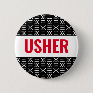 Badge Rond 5 Cm Épingle de bouton Usher ou Nom sur le tissu de bou