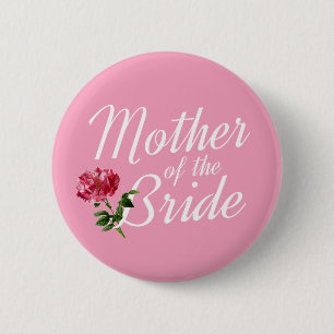 Badge Rond 5 Cm Épingle de calligraphie de mariage de la mère de l