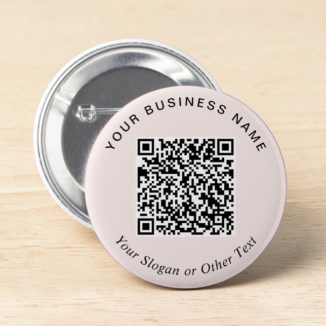 Badge Rond 5 Cm Épingle de code QR rose pour entreprise promotionn (Promotional Business Pink QR Code Pin)
