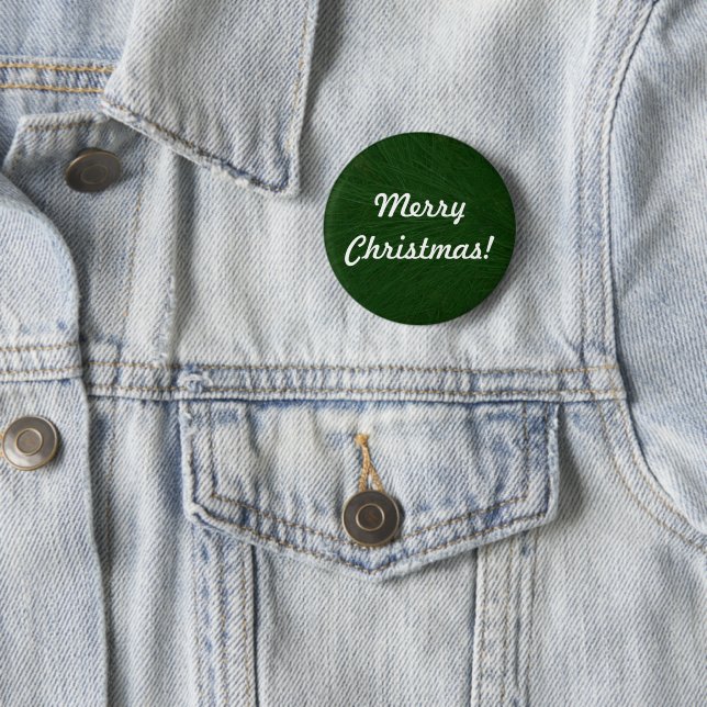 Badge Rond 5 Cm Épingle de Noël Sapin de Noël Gros Plan (En situation)