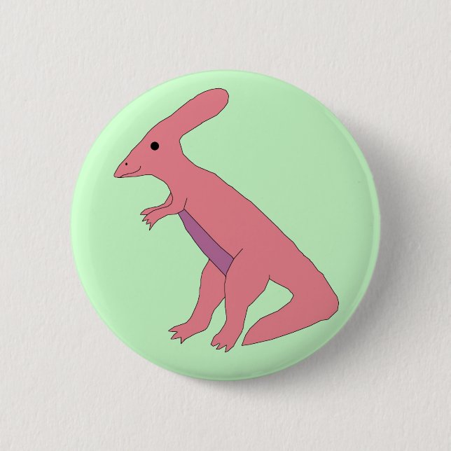 Badge Rond 5 Cm Épingle de parasaurolophus (Devant)