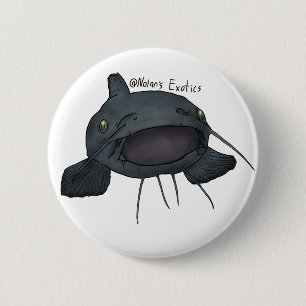 Badge Rond 5 Cm Épingle de poisson-chat bleu