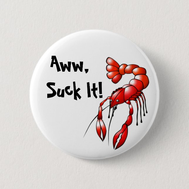 Badge Rond 5 Cm Épingle De Poisson-Crawfish (Devant)