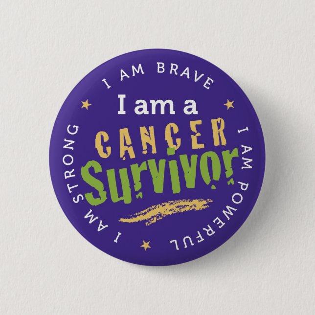 Badge Rond 5 Cm Épingle de survivant du cancer (Devant)