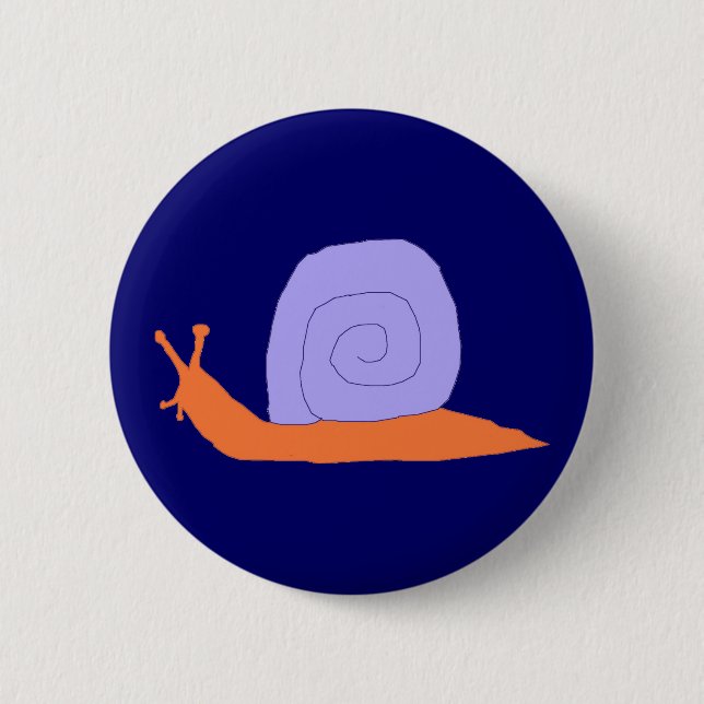 Badge Rond 5 Cm Épingle d'escargot pourpre et orange (Devant)