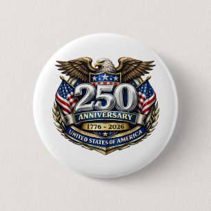 Badge Rond 5 Cm Épingle du 250e anniversaire des États-Unis