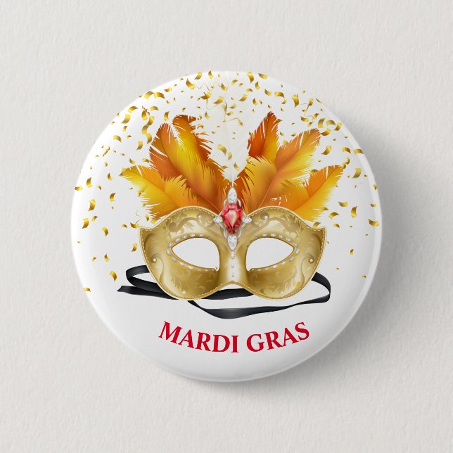Badge Rond 5 Cm Épingle du bouton Mardi Gras (Devant)