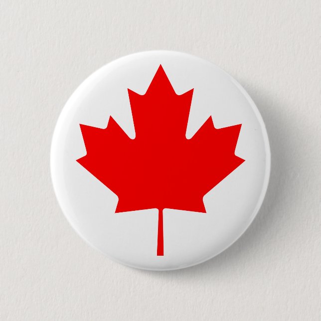 Badge Rond 5 Cm Épingle du jour de la Feuille d'érable du Canada (Devant)