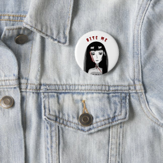 Badge Rond 5 Cm Épingle Émo Mords Moi
