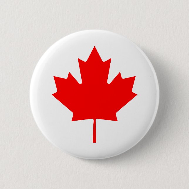 Badge Rond 5 Cm Épingle feuille d'érable canadienne, Épingle fabri (Devant)