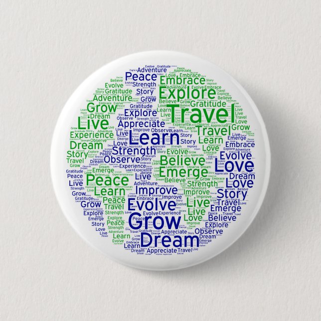 Badge Rond 5 Cm Épingle Globe Travel (Devant)