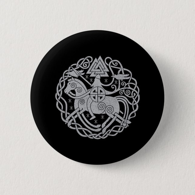 Badge Rond 5 Cm Épingle Odin/Insigne (Devant)