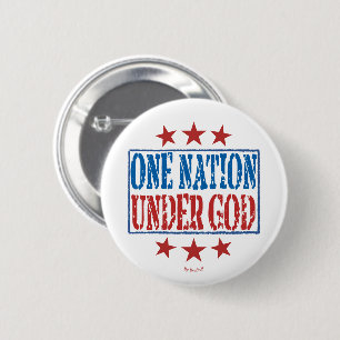 Badge Rond 5 Cm Épingle patriotique « Une nation sous Dieu »