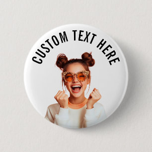 Badge Rond 5 Cm Épingle personnalisée avec photo et texte/