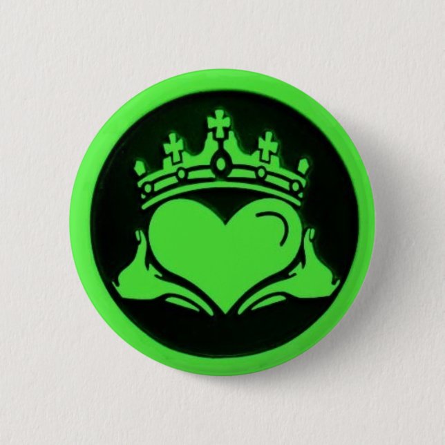 Badge Rond 5 Cm Épingle ronde noire et verte (Devant)