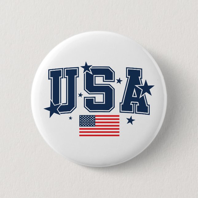 Badge Rond 5 Cm Épingle USA (Devant)