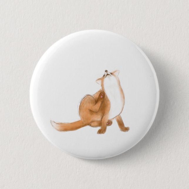 Badge Rond 5 Cm Épingler le renard (Devant)