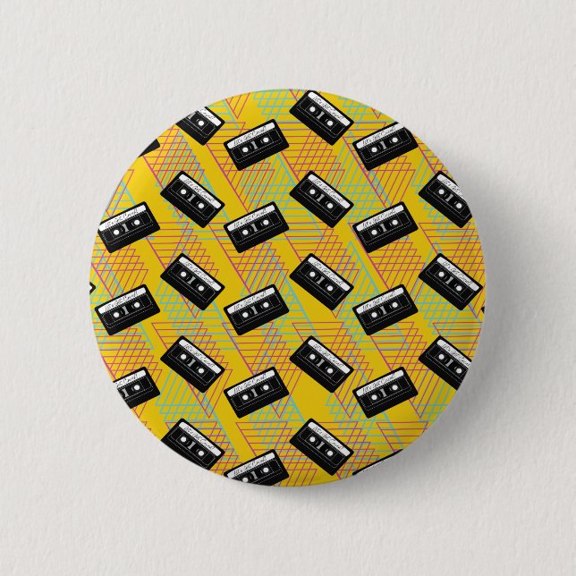 Badge Rond 5 Cm Épingles à boutons de cassette de soirée rétro (Devant)
