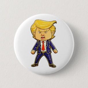Badge Rond 5 Cm Épinglette Chibi Cartoon Drôle Mème Pop Trump Heur