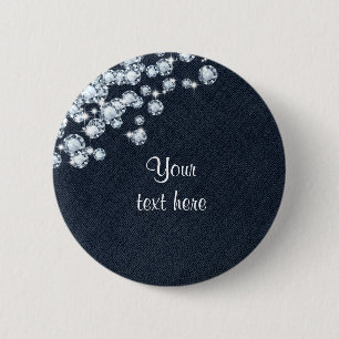 Badge Rond 5 Cm Épinglette d'anniversaire de la princesse en jean