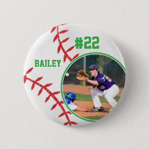 Badge Rond 5 Cm Épinglette de baseball nom numéro de maillot photo