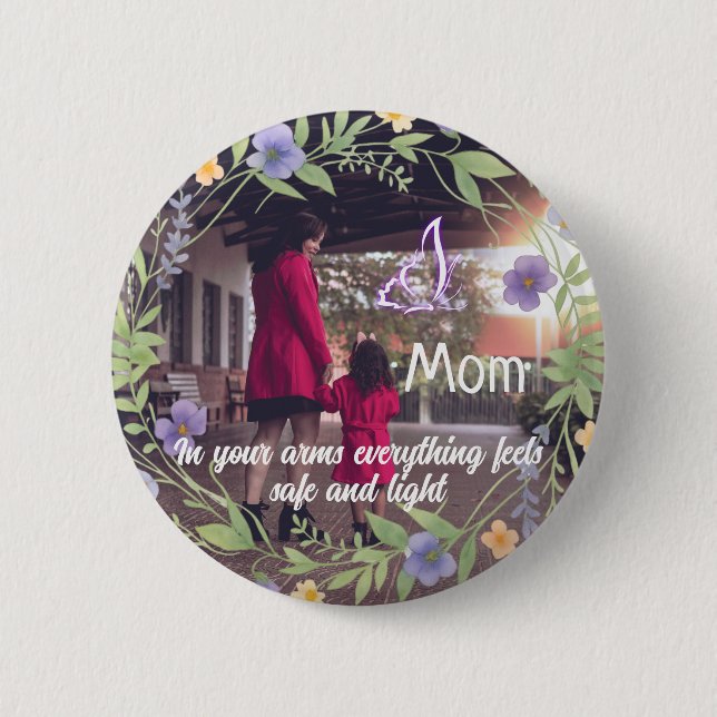 Badge Rond 5 Cm Épinglette de bouton Maman sincère (Devant)