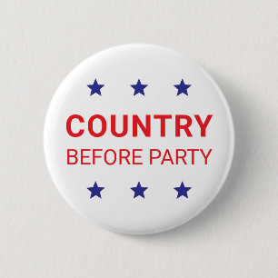 Badge Rond 5 Cm Épinglette de démocratie "Le pays avant le parti"