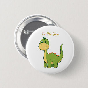 Badge Rond 5 Cm Épinglette de fête d'anniversaire de dinosaure mig
