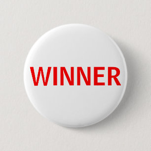 Badge Rond 5 Cm Épinglette de gagnant blanc moderne