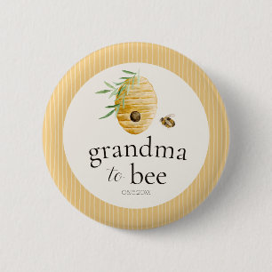 Badge Rond 5 Cm Épinglette Grand-mère Abeille à Naître pour Baby S