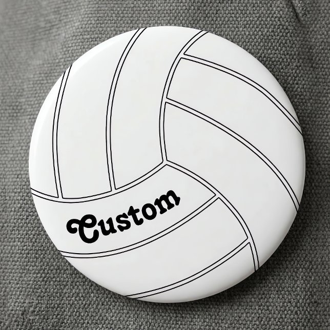 Badge Rond 5 Cm Épinglette ronde personnalisable de volleyball (Personalized volleyball button pin with custom volleyball player name, team name or text.)