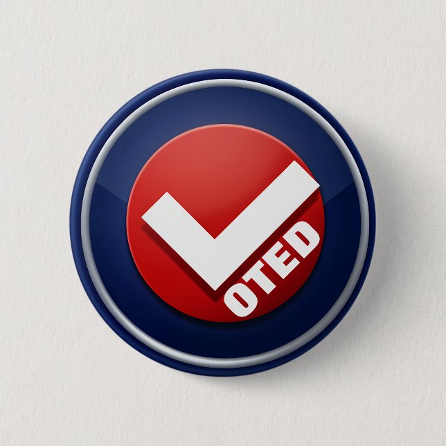 Badge Rond 5 Cm Épinglette VOTÉE avec coche (Devant)