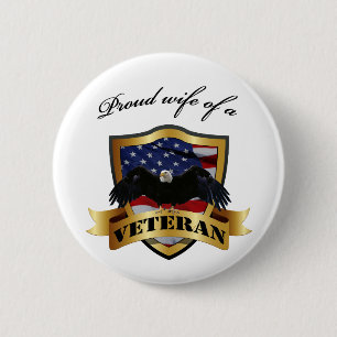 Badge Rond 5 Cm Épouse fière d'un vétéran
