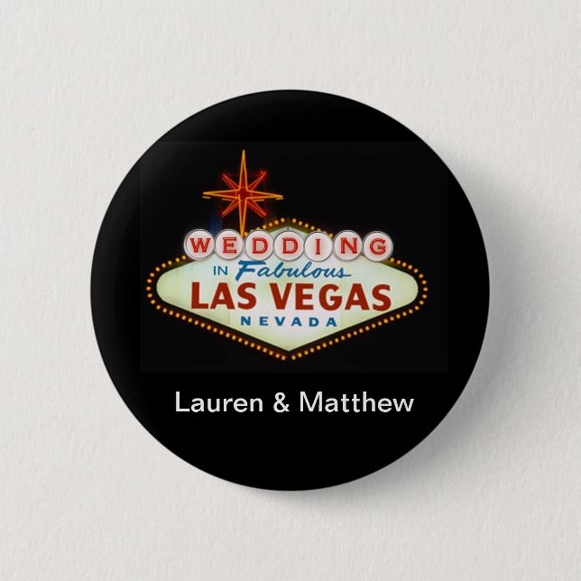 Badge Rond 5 Cm Épouser à Las Vegas fabuleux (Devant)