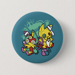 Badge Rond 5 Cm Épouvantablement positif Chats monstrueux Hallow