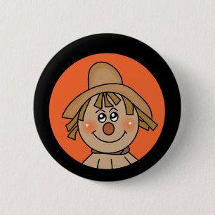 Badge Rond 5 Cm Épouvantail de Halloween